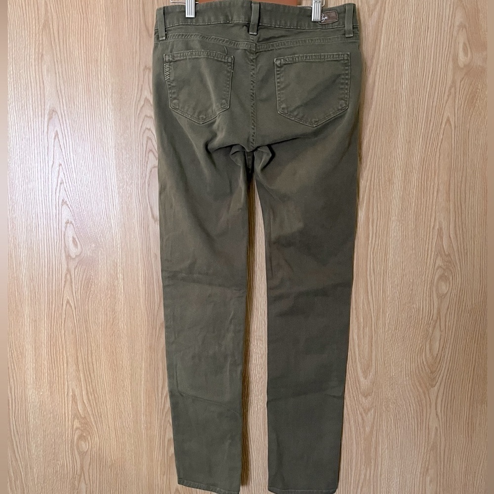 PAIGE Peg Skinny Olive Green Jeans - Picture 2 of 6